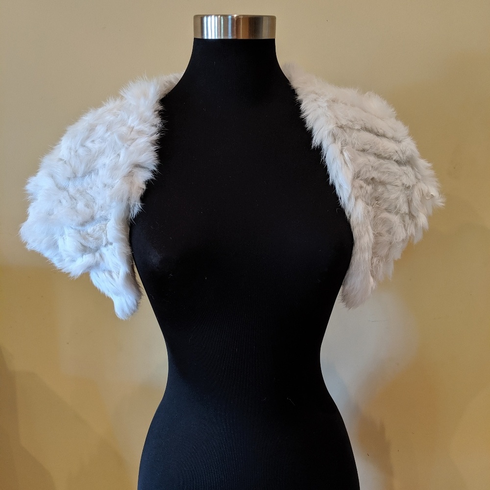 Vintage White Rabbit Fur Shrug